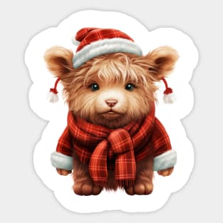 Christmas Baby Highland Cow #5 Sticker